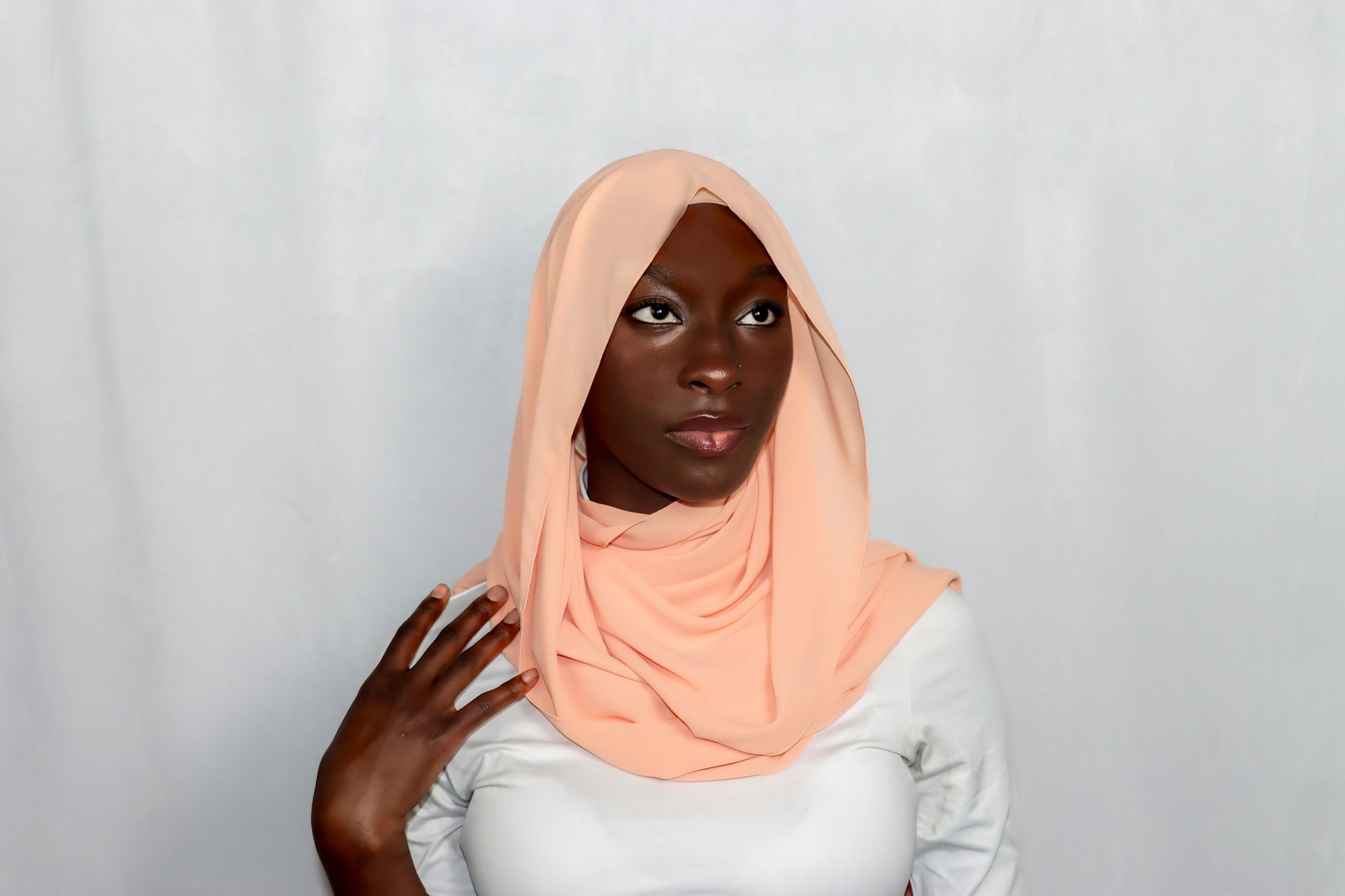 Premium Chiffon Peach Hijab