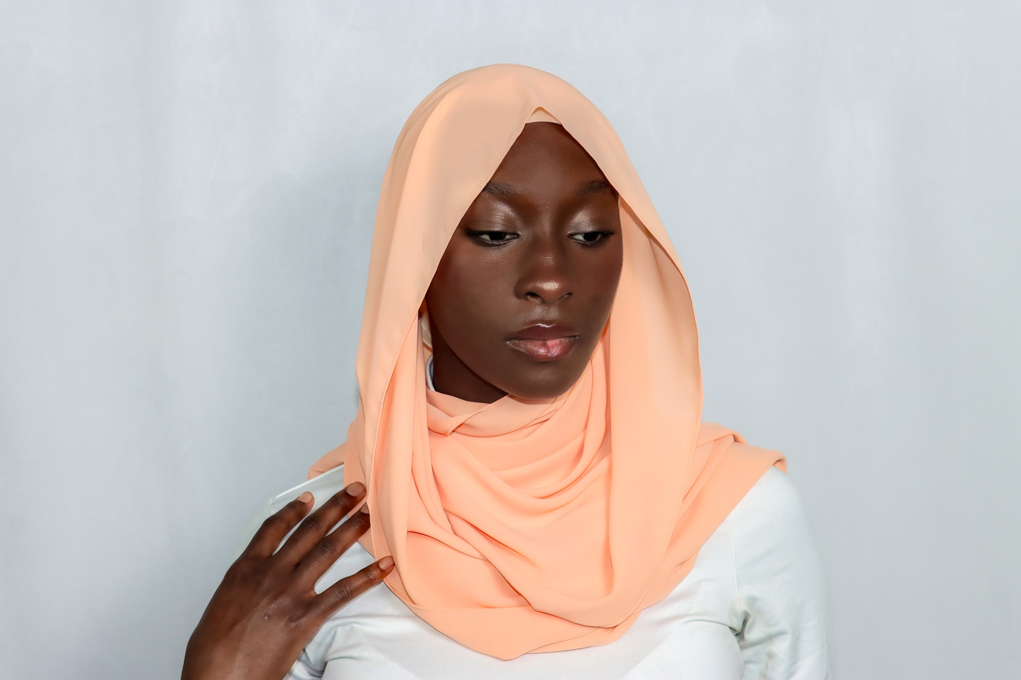 Premium Chiffon Peach Hijab