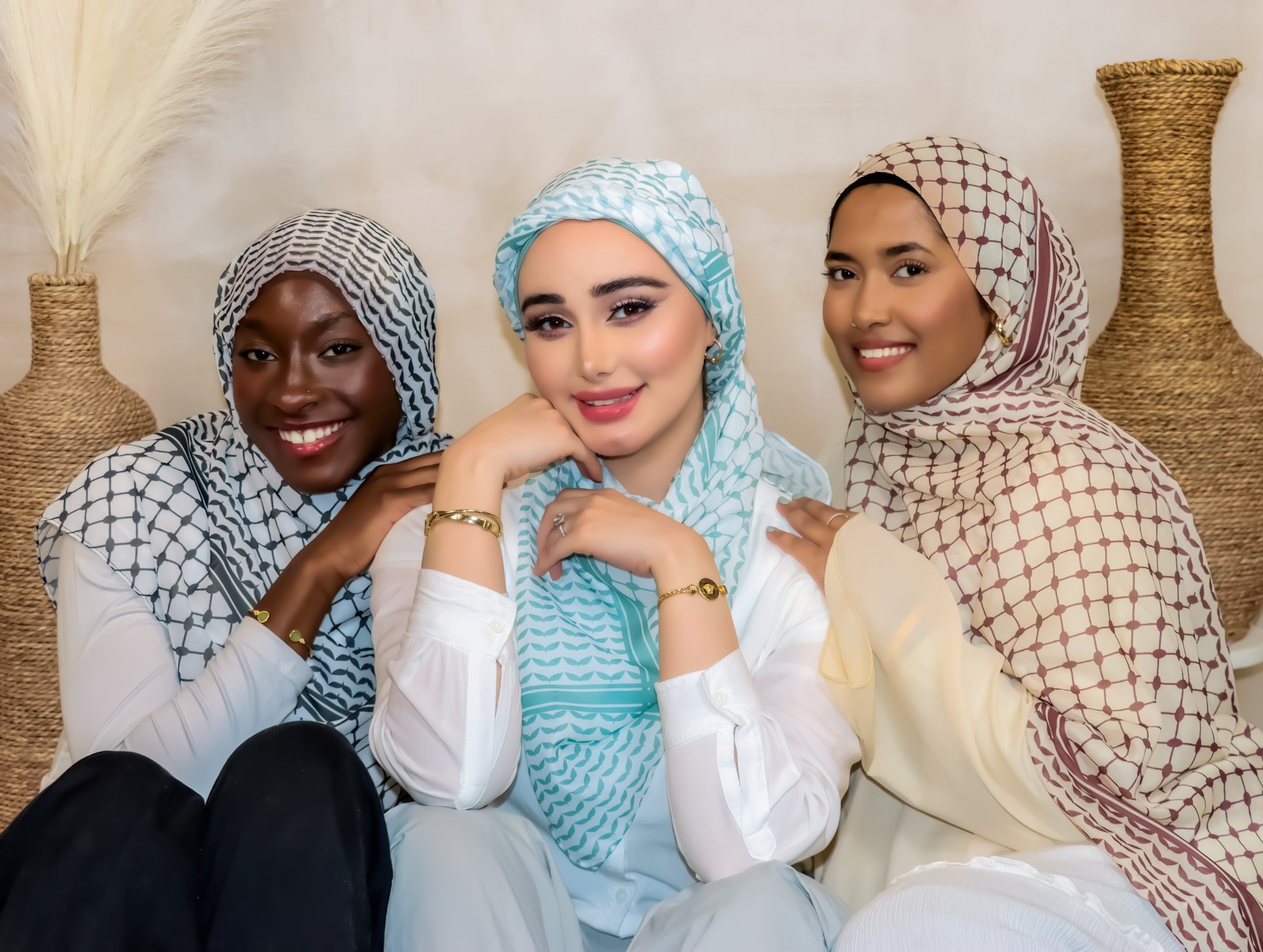 Keffiyeh Modal Hijab - Brown