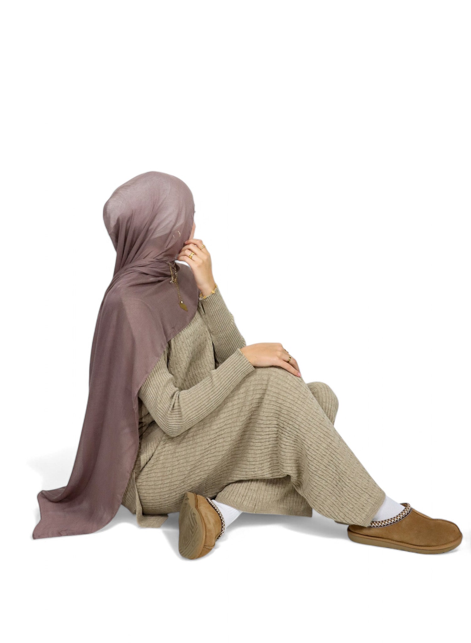 Knit Sweater Set - Beige