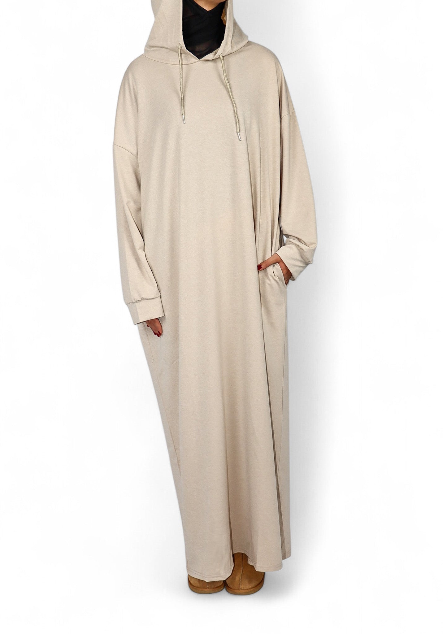 Hooded Sweatshirt Dress - Taro