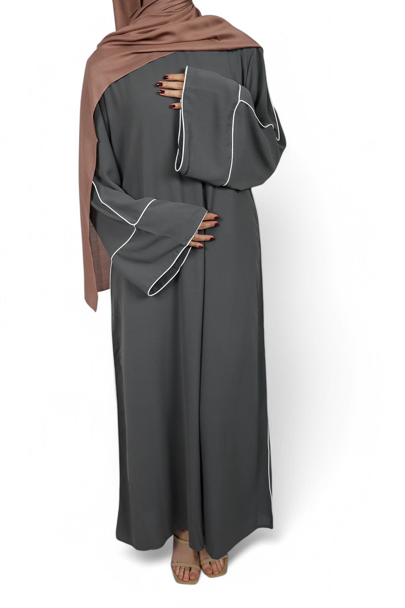 Outline Abaya - Gray