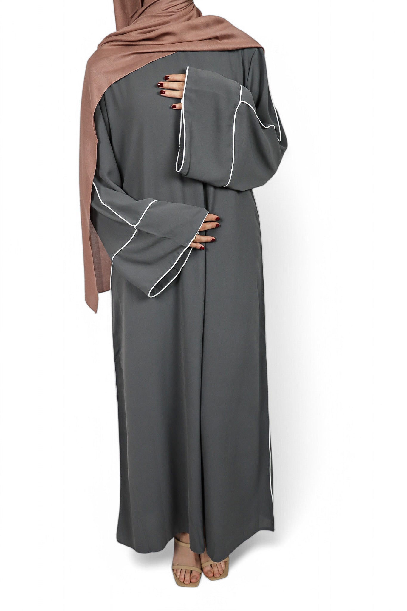 Outline Abaya - Gray