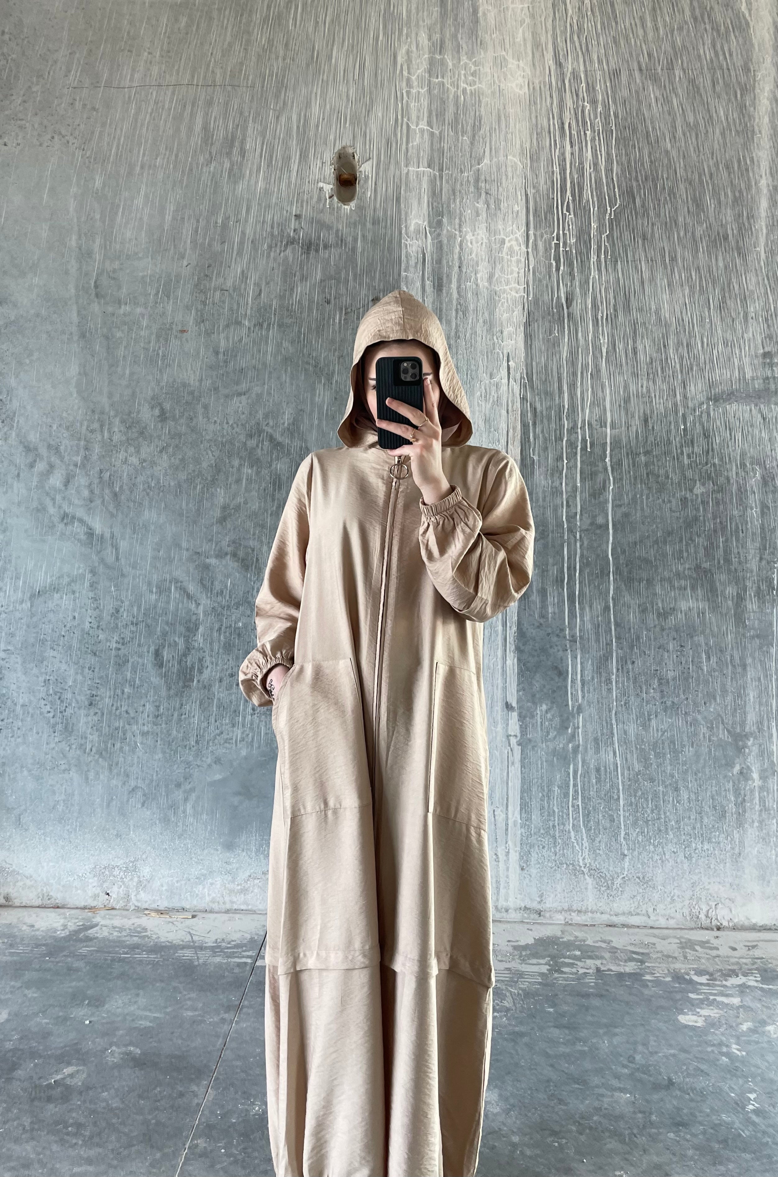 Hooded Everyday Abaya - Beige