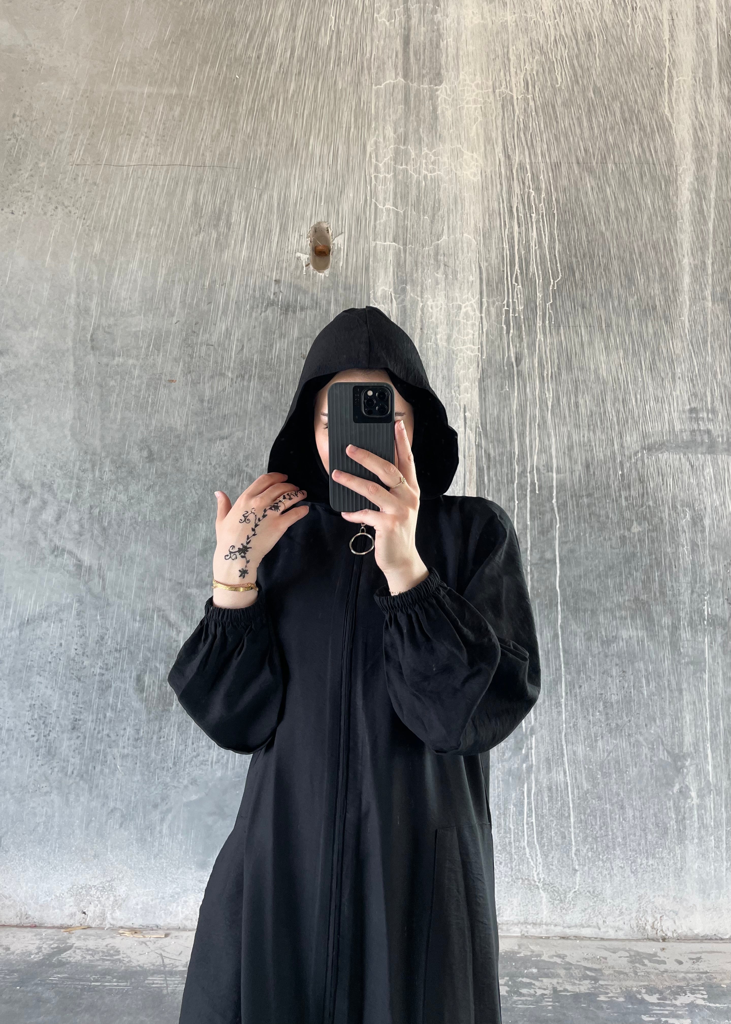 Hooded Everyday Abaya Black