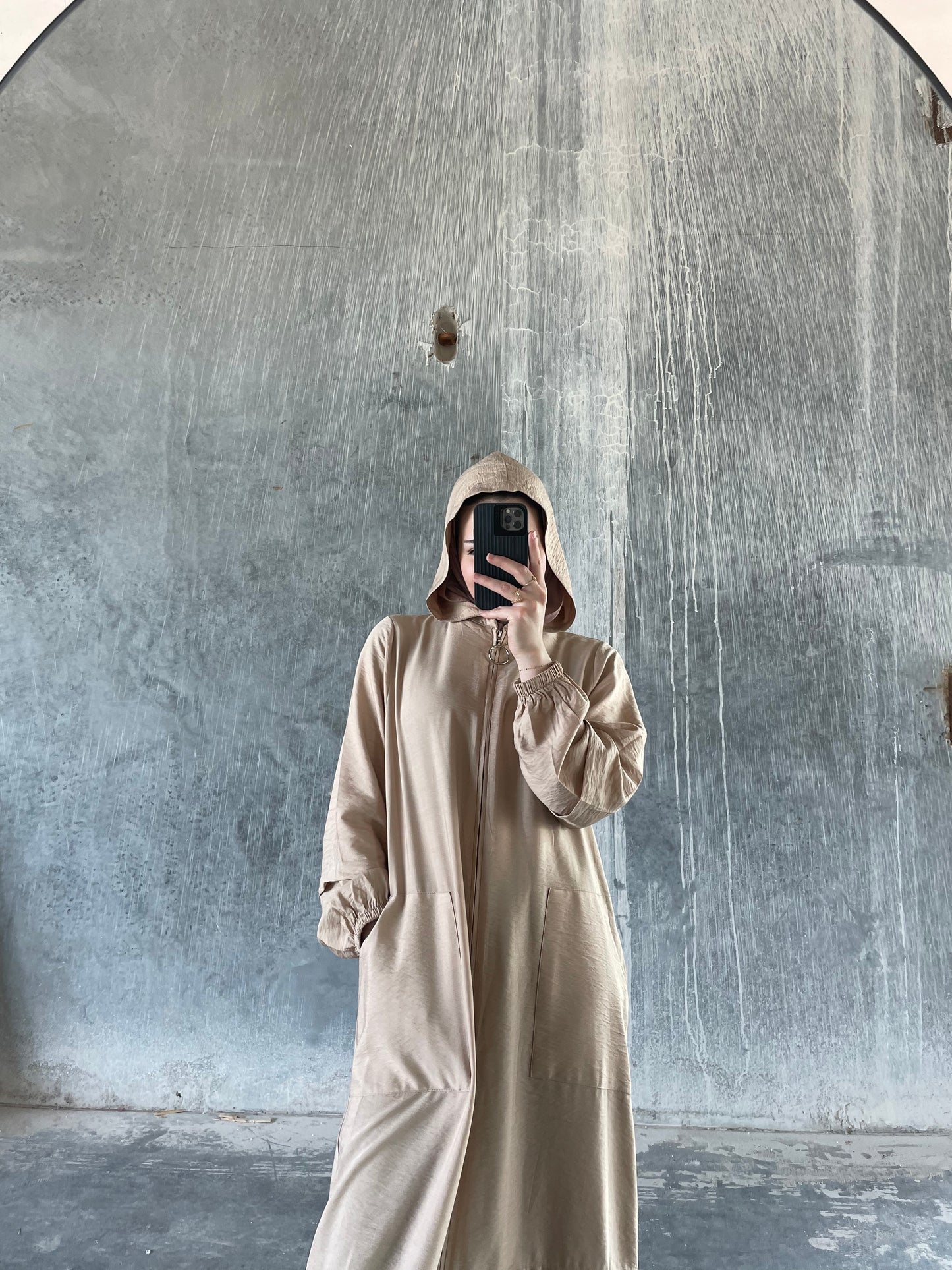 Hooded Everyday Abaya - Beige