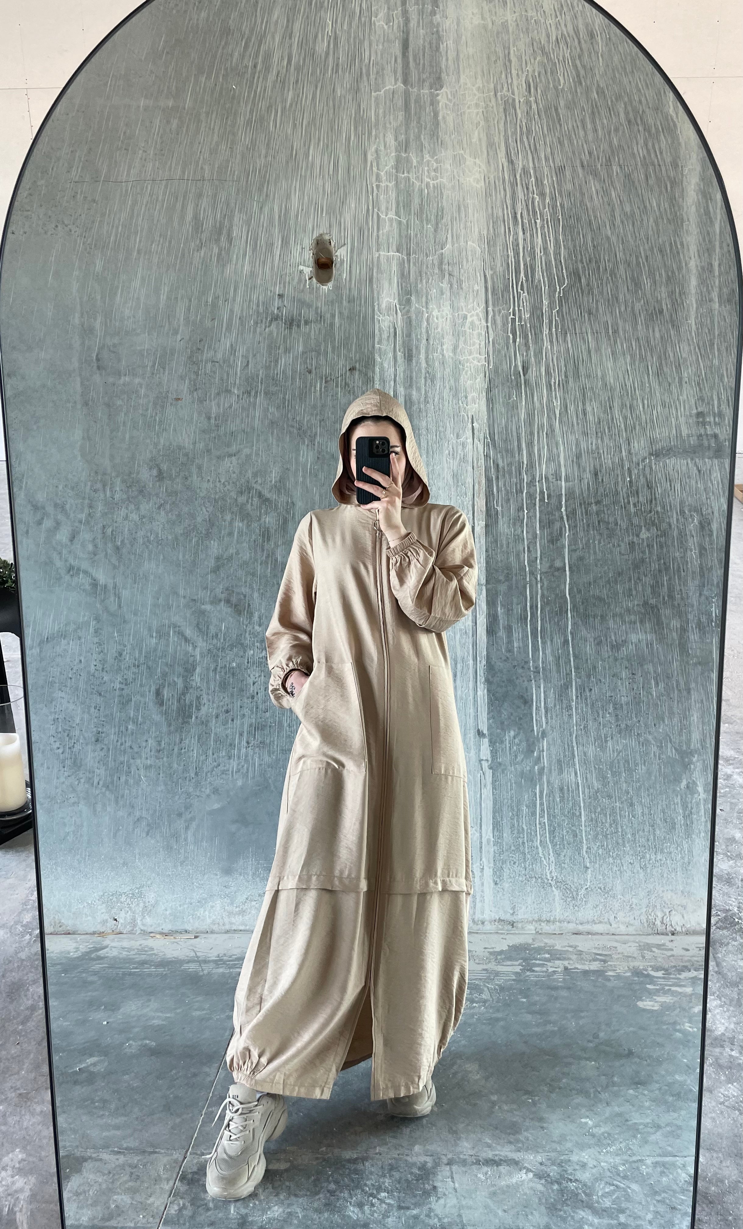 Hooded Everyday Abaya - Beige