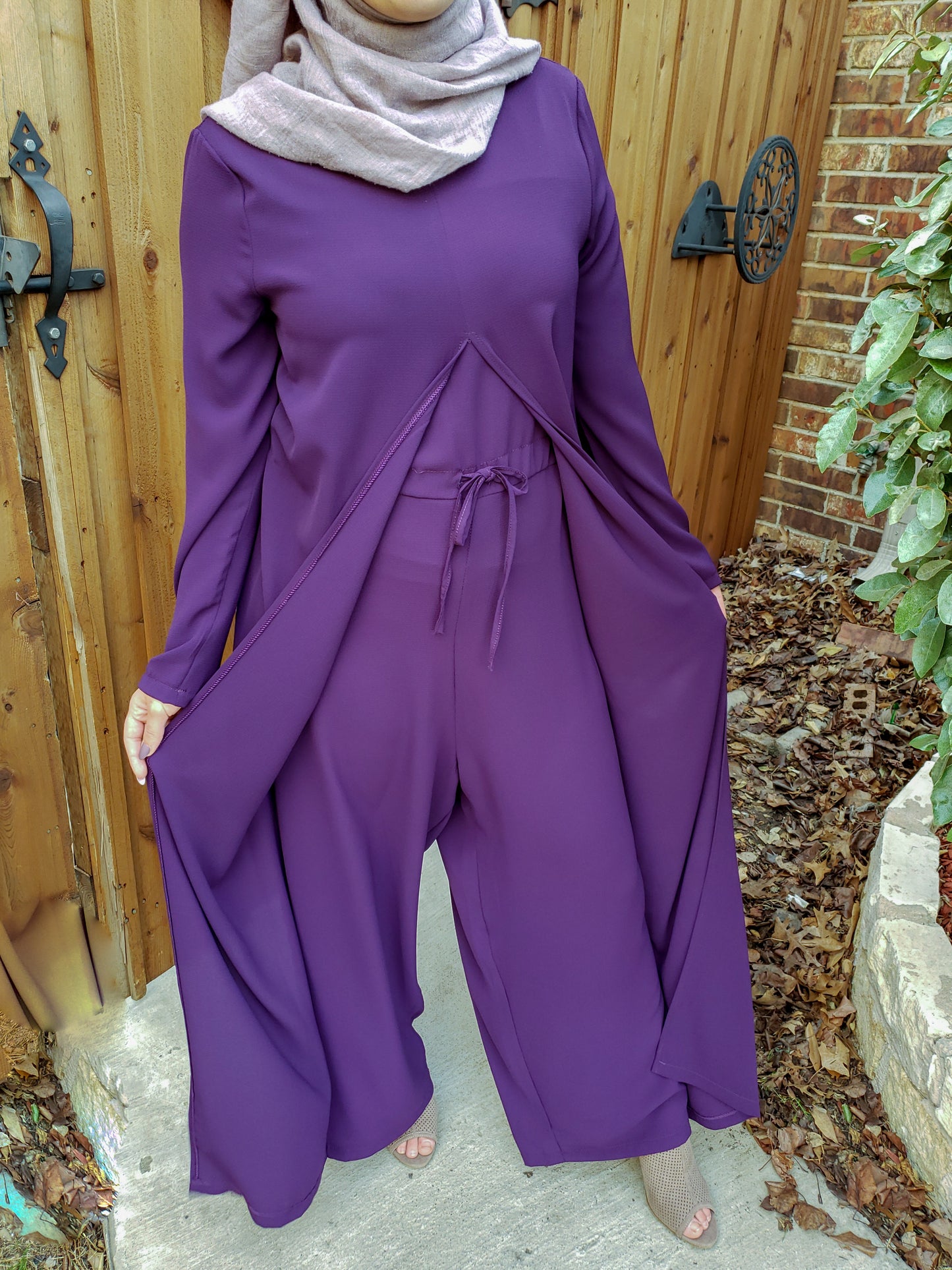 Draped Maxi Jumpsuit - Purple