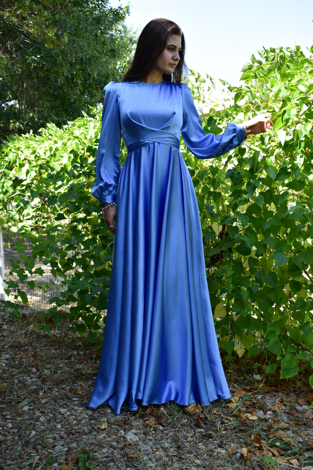 Satin Multi Way Dress - Azul