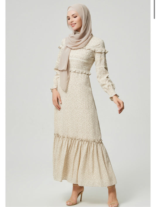 Lace Trim Maxi Dress - Hijab House