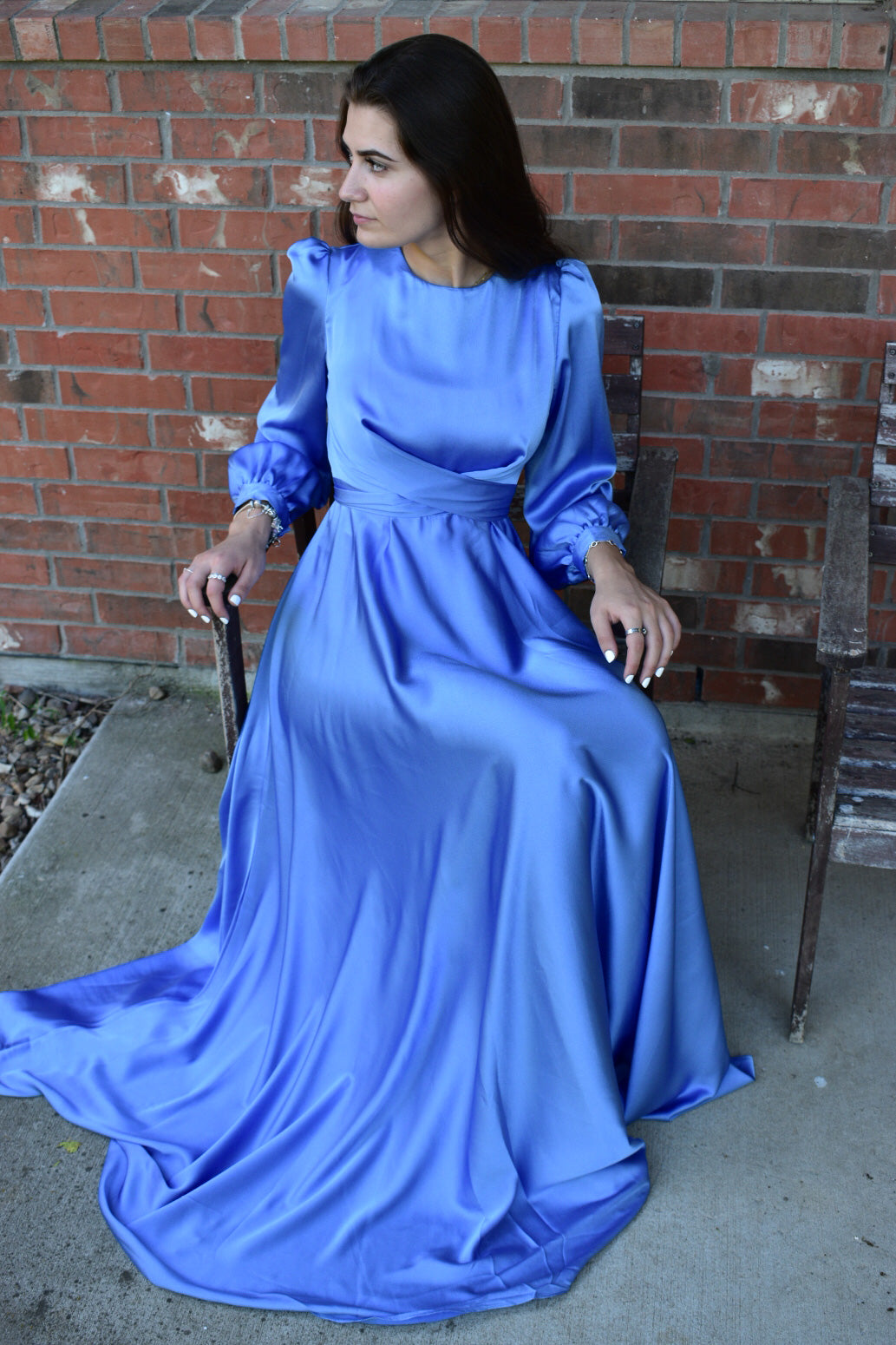 Satin Multi Way Dress - Azul